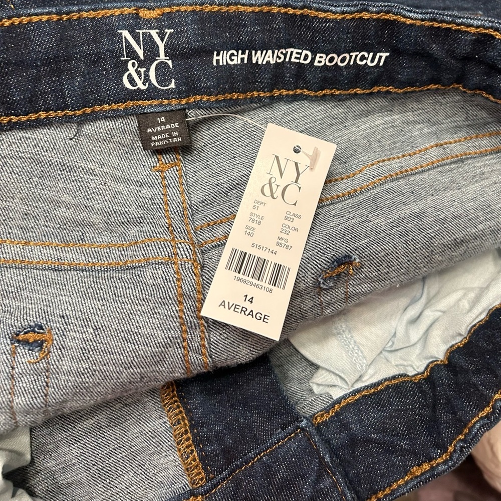 Dark blue high waisted boot cut New York&company new with tags 14 average